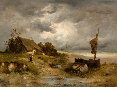 Фермерский дом у моря by Леон Ришет, 1881 — digital art print download