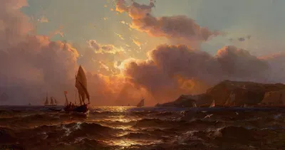 Early Morning Off the Coast by Mauritz Frederick Hendrick de Haas, 1891 — digital art print download