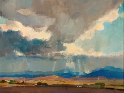 Storm over a Western Landscape by Oliver Dennett Grover, 1924 — digital art print download