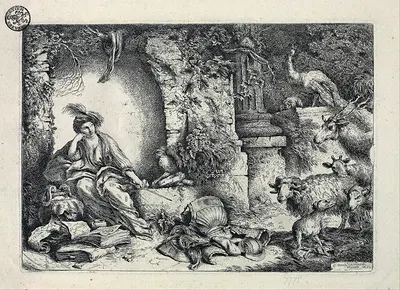 Circe Transforms Odysseus’ Companions into Animals by Джованни Бенедетто Кастильоне, 1650 - 1655 — digital art print download