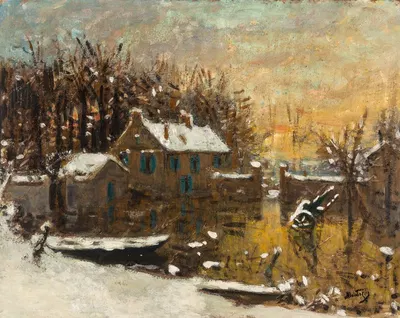 Paysage sous neige by Pierre-Eugène Montézin — digital art print download