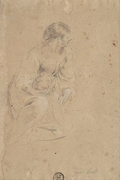Study of a Female Figure by Giovanni Bonatti, 1665 — digital art print download