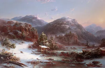 Зима в горах (Зима в Адирондаках) by Регис Франсуа Жиньо, 1853 — digital art print download