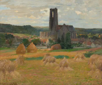 Haystacks, Lachant, Ile-de-France by Robert William Vonnoh — digital art print download