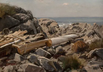 Rocky Beach, Pacific Coast by Samuel Colman — digital art print download