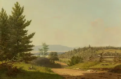 Дорожный пейзаж у озера Джордж by Сэнфорд Робинсон Гиффорд, 1849 — digital art print download