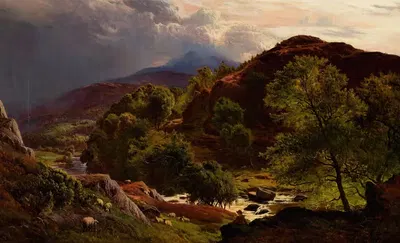 Река Ллугви у Капелл-Кюрига by Сидни Ричард Пёрси, 1861 — digital art print download