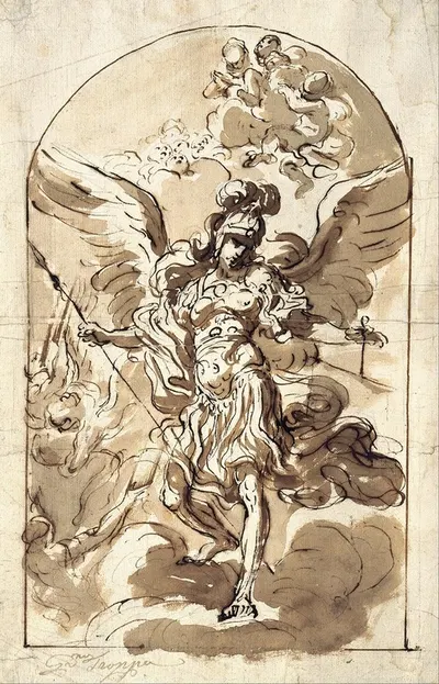 The Archangel Michael by Джироламо Троппа, 1653 — digital art print download