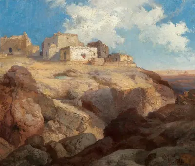 A Bit of Acoma, New Mexico by Thomas Moran, 1911 — digital art print download