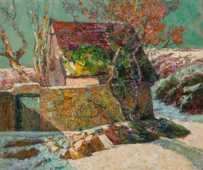 Хижина Жассата, Овернь, эффект солнца на снегу by Виктор Шарретон — digital art print download