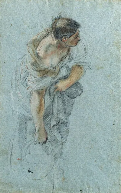 Study for a Female Figure by Guillaume Courtois, 1645 — digital art print download