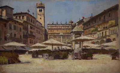 Площадь Эрбе в Вероне by Александр Гиерминьский, 1900 — digital art print download