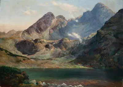 Зеленый Став у подножия гор Кошелец и Свиница by Александр Мрочковский, 1921 — digital art print download