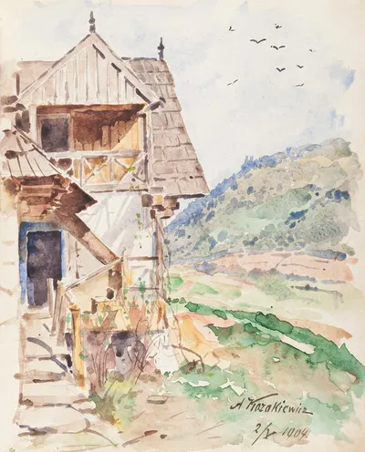 Księga pamiątkowa działalności zakładu szczawnickiego – widok na Jarmutę by Antoni Kozakiewicz, 1904 — digital art print…