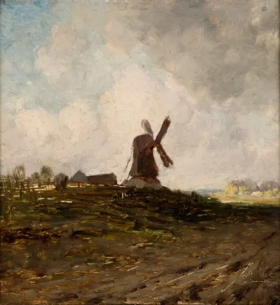 Landscape with a Windmill by Antoni Kozakiewicz, 1880 — digital art print download