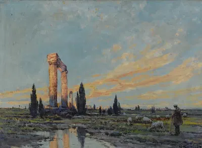 Руины на рассвете by Артур Видаль Дил, 1924 — digital art print download