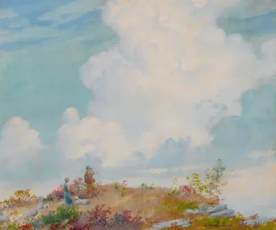 Розовое облако над горой by Чарльз Кортни Карран, 1925 — digital art print download