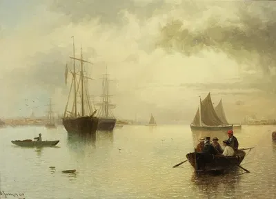Без названия (портовая сцена) by Дэвид Джеймс, 1880 — digital art print download