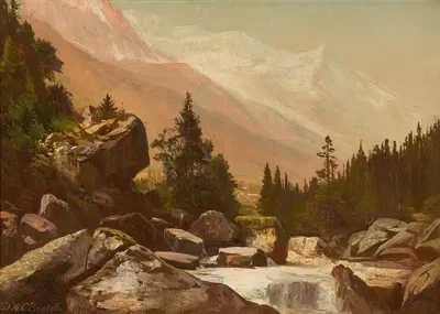 Горный пейзаж с ручьем by Дьюитт Клинтон Бутелл, 1882 — digital art print download