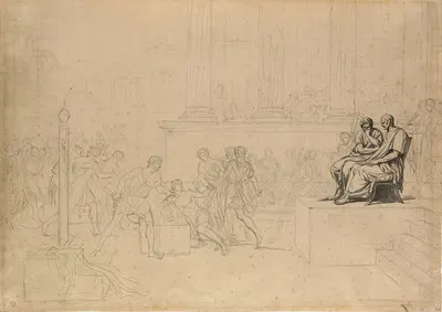 Study for the Execution of the Sons of Brutus by Жак Луи Давид, 1785-1786 — digital art print download