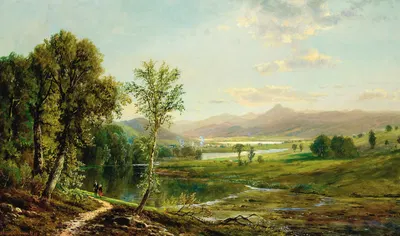 Фигуры, идущие вдоль реки by Эдмунд Дарч Льюис, 1876 — digital art print download