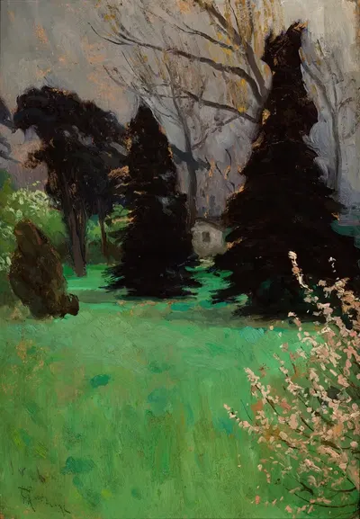 Парк в Влохи недалеко от Кракова by Фердинанд Рушчиц, 1906 — digital art print download