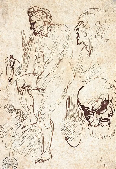 Studies after the Model by Jan Lievens — digital art print download