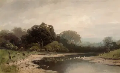 На реке Мерсед Кала by Фредерик Фердинанд Шафер — digital art print download