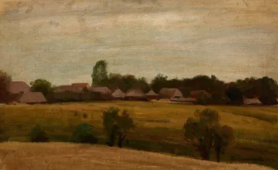 Village near Krakow by Henryk Grabiński, 1870 — digital art print download