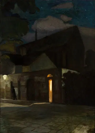 Доминиканская церковь в Кракове ночью by Генрик Щиглиньский, 1902 — digital art print download