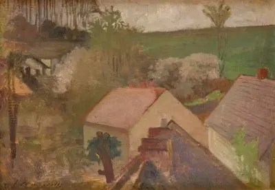 Пейзаж с домами by Яцек Мальчевский, 1904-1908 — digital art print download