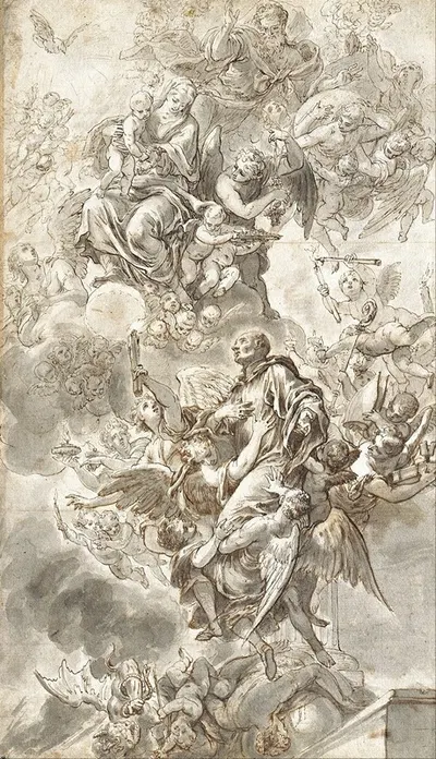 The Apotheosis of Saint Benedict by Johann Andreas Wolff, 1685 — digital art print download