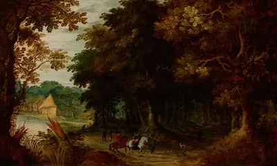Ландшафт – Прогулка по лесу by Яспер ван дер Лаанен, 1620-1630 — digital art print download