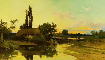 Коттедж у пруда by Джон Хорас Хупер — digital art print download