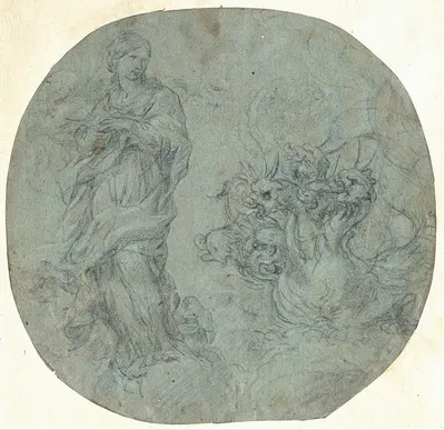 The Apocalyptic Woman with the Dragon by Lazzaro Baldi, 1658 — digital art print download