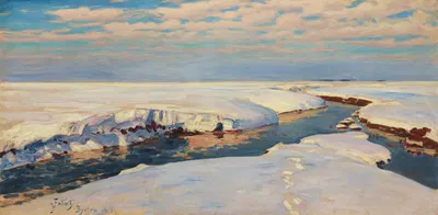 Зимний пейзаж by Юлиан Фалат, 1915 — digital art print download