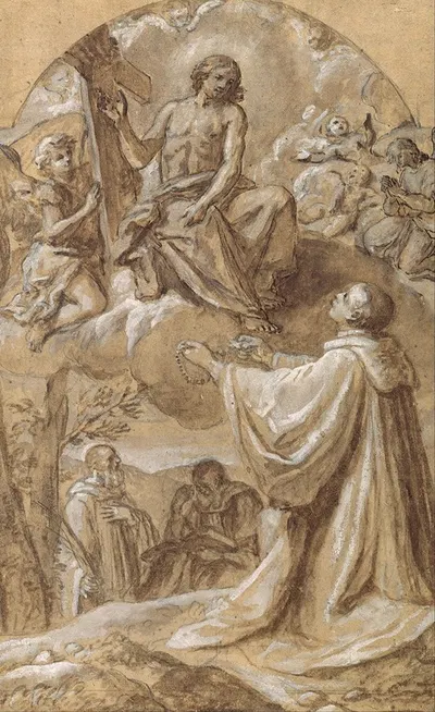 Christ Appears to Blessed Michael of Camaldoli by Marco Benefial, 1750 — digital art print download