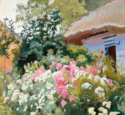 Цветы перед коттеджем by Станислав Камоцкий, 1903- 1907 — digital art print download