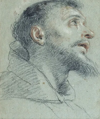 Study of the Head of Saint Francis by Marco Benefial, 1720 — digital art print download