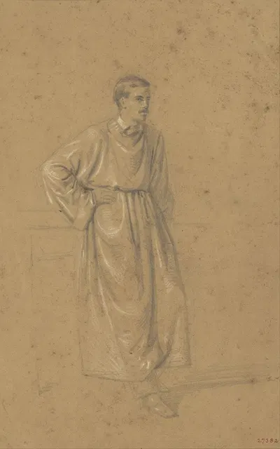 Academic study of a male figure by Мариано Фортунь Марсаль, 1856-1858 — digital art print download