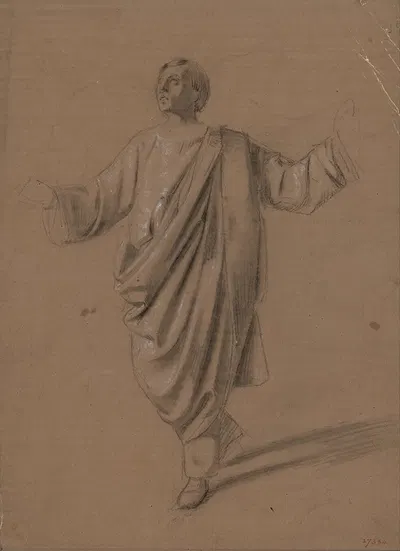 Academic study of a male figure by Мариано Фортунь Марсаль, 1856-1858 — digital art print download