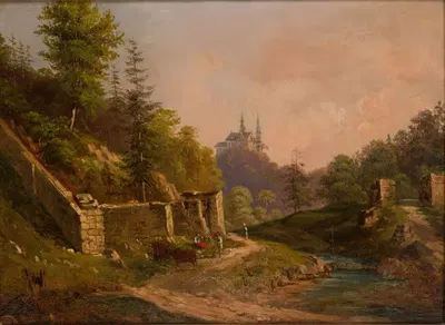 Вид на Черну рядом с Кжешовицами by Валерий Эляшз-Радзиковский, 1861 — digital art print download