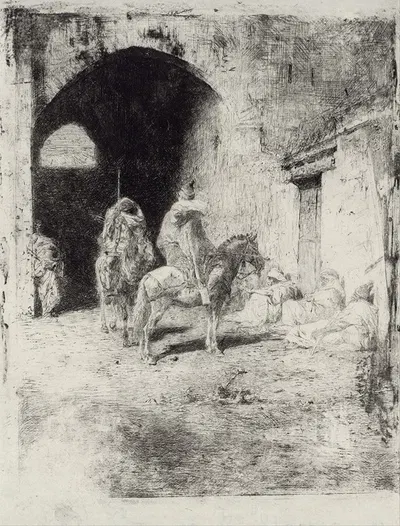 Casbah Guard in Tetouan by Мариано Фортунь Марсаль — digital art print download