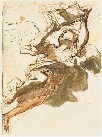 Flying Angel by Маттиа Прети, 1613 - 1699 — digital art print download
