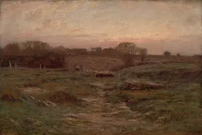Пейзаж (Овцы в долине) by Двайт Уильям Трайон, 1900 — digital art print download