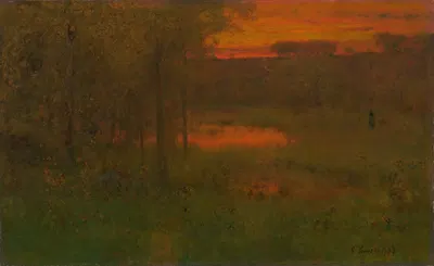 Landscape, Sunset by George Inness — digital art print download