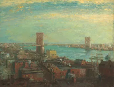 Brooklyn Bridge by Henry Ward Ranger, 1899 — digital art print download