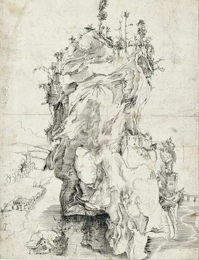 Rocky Island by Niklaus Manuel, 1515 — digital art print download