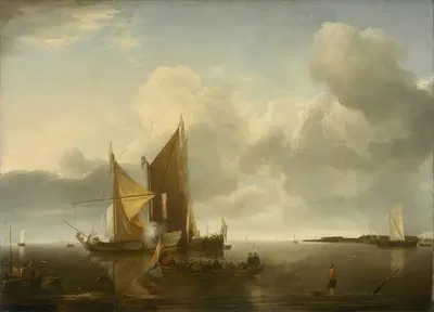 Ships in a Calm by Jan van de Cappelle — digital art print download