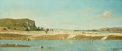 Берега реки Дюранс в Сен-Поле by Поль-Камиль Гигу, 1864 — digital art print download